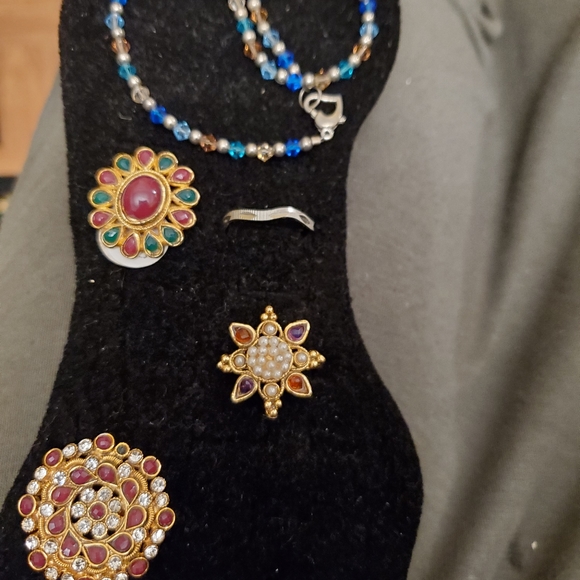 Lot of 10 gold filled large india inspired toe hand rings adjustable - Picture 1 of 9